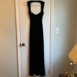 Open Back Velvet Maxi Dress
